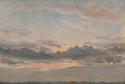 Muted Blue and Peach Sky Landscape Wall Mural design