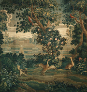Vintage Green Botanical Tapestry Wall Mural design