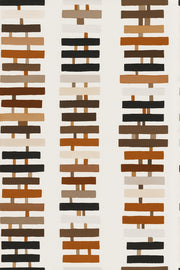 Abstract Geometric Wallpaper Stacked Rectangles Removable Earth Tones Wall Art design
