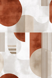 White Background Wallpaper Mid Century Modern Decorative Mural design