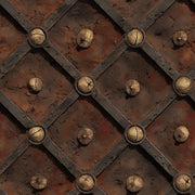 Weathered Metal Wallpaper Trellis Lattice Removable Rivets Wall Decor design