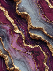 Marble Wallpaper Purple Golden Look  Removable Wall Decor design