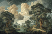 Shades Of Green Wallpaper River Removable Cloud Wall Mural design