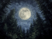 Mystical Moon Wallpaper Forest Removable Night Wall Decor design