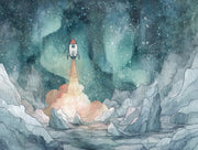 Space Wallpaper Rocket Removable Dreamy Wall Decor design