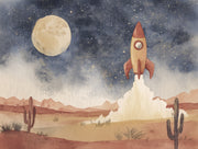 Starry Night Wallpaper Desert Cactus Wall Mural design