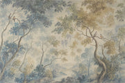 Pastoral Landscape Wallpaper Woodland Trees Misty Background Removable Wall Decor design