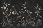 Dark Floral Wallpaper Botanical Chinoiserie Removable Wall Decor design