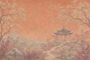 Asian Landscape Wallpaper Pavilion Gazebo Removable Chinoiserie Wall Decor design