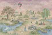 Hot Air Balloon Wallpaper Pastel Watercolor Removable Wall Decor design