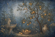 Vintage Fresco Wallpaper Mediterranean Garden Orange Tree Wall Mural design