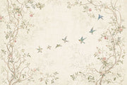Cream Background Wallpaper Floral Vines Vintage Botanical Wall Mural design