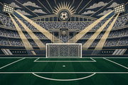 Dark Soccer Stadium Wallpaper Football Goal Spotlight Beams Wall Mural design