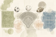 Watercolor Texture Wallpaper Sports Diagram Athletic Wall Mural design