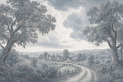 Pastoral Landscape Wallpaper Country Farmhouse Rolling Hills Removable Wall Decor design