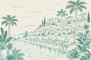 Walls Wallpaper Poolside Resort Removable Wall Decor design