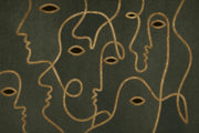 Line Art Faces Wallpaper Gold Outline Moody Wallpaper Wall Mural design