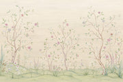 Muted Green Wallpaper Botanical Removable Watercolor Wall Decor design