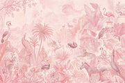 Tropical Jungle Wallpaper Toile Removable Safari Animals Wall Decor design