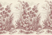 Coastal Botanical Wallpaper Toile Illustration Beach Grass Wall Mural design
