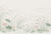 Lotus Pond Wallpaper Water Lilies Sage Green Removable Wall Decor design