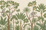 Tropical Jungle Wallpaper Lemurs Removable Botanical Wall Decor design