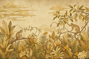 Tropical Jungle Wallpaper Monkeys Botanical Foliage Wall Mural design