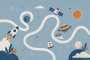 Space Wallpaper Rocket Whimsical Removable Wall Decor design