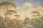 Landscape Mural Wallpaper Mediterranean Countryside Umbrella Pine Trees Wall Mural design