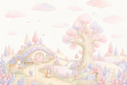 Storybook Landscape Wallpaper Pastel Cute Woodland Animals Removable Wall Decor design