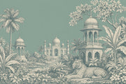 Toile Landscape Wallpaper Indian Palace Tropical Jungle Foliage Wall Mural design