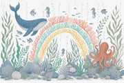 White Background Wallpaper Underwater Removable Ocean Wall Decor design