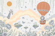 White Background Wallpaper Hot Air Balloon Wallpaper Wall Mural design