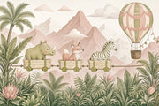 Hot Air Balloon Wallpaper Striped Balloon Removable Wall Decor design