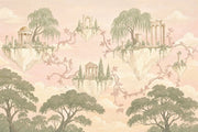 Floating Islands Wallpaper Classical Ruins Removable Pastel Wall Decor design