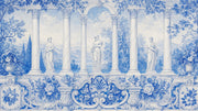 Scenic Landscape Wallpaper Neoclassical Garden Roman Statue Wall Mural design