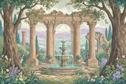 Mediterranean Garden Wallpaper Classical Ruins Woodland Animals Wall Mural design