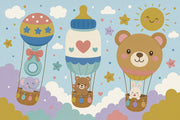 Hot Air Balloons Wallpaper Kids Nursery Removable Wall Decor design