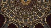 Domed Ceiling Wallpaper Coffered Classical Architecture Wall Mural design