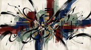 Gestural Brushstrokes Wallpaper Geometric Blocks Gold Accents Removable Wall Decor design