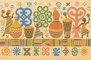 African Folk Art Wallpaper Global Inspired Tribal Motifs Wall Mural design