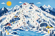 Winter Landscape Wallpaper Ski Resort Snowy Mountains Removable Wall Decor design