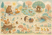 Woodland Wallpaper Storybook Animals Wall Mural design