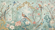 Chinoiserie Wallpaper Pastel Blue Floral Blossoms Removable Wall Decor design