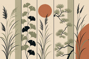 Botanical Wallpaper Minimalist Removable Sage Green Wall Decor design
