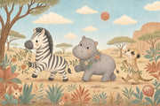 Safari Animals Wallpaper Zebra Removable Nursery Wall Mural Wall Decor design