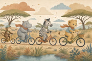 Watercolor Texture Wallpaper Safari Animals Savanna Landscape Removable Wall Decor design