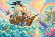 Pirate Ship Wallpaper Kids Adventure Removable Ocean Waves Wall Decor design