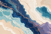Fluid Art Wallpaper Ocean Inspired Removable Abstract Wall Decor design