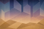 Abstract Geometric Wallpaper Faceted Polygons Removable Ombre Gradient Wall Decor design